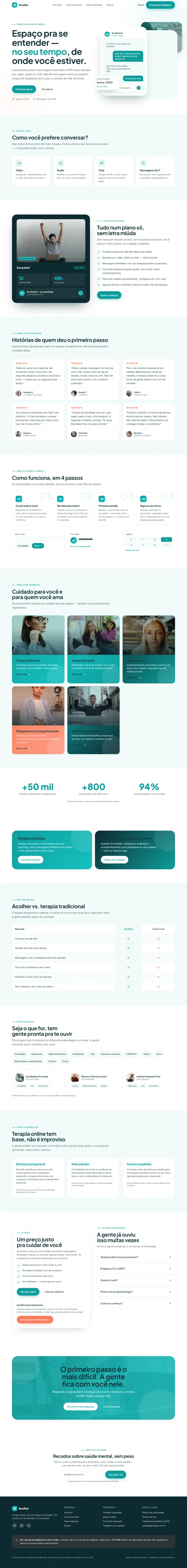 Site de Terapia online — Acolher