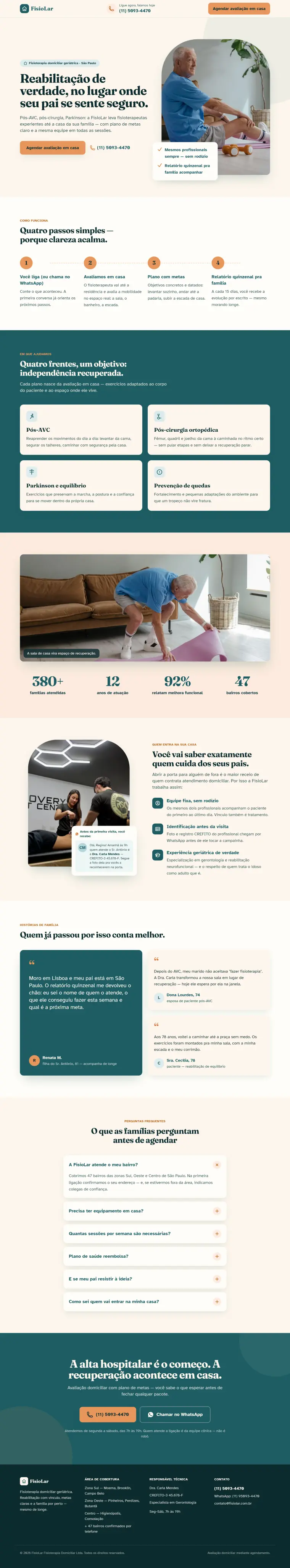 Site de Fisioterapia domiciliar — FisioLar